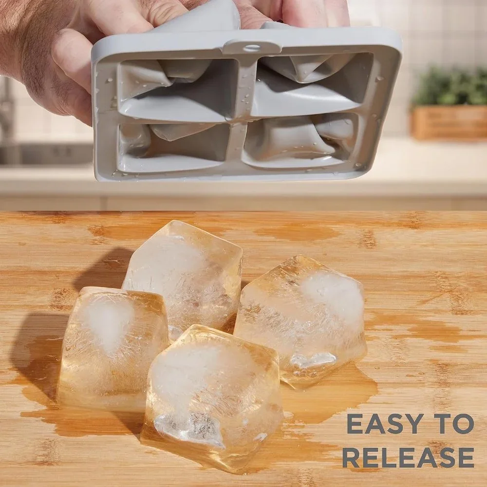 CWC Silicone Ice Tray 4 Cube Mold - Dark Blue